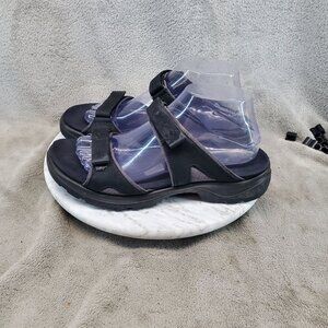Ecco Shoes Womens EU 40 US 9-9.5 Black Leather Yucatan 2.0 Slide Sandals